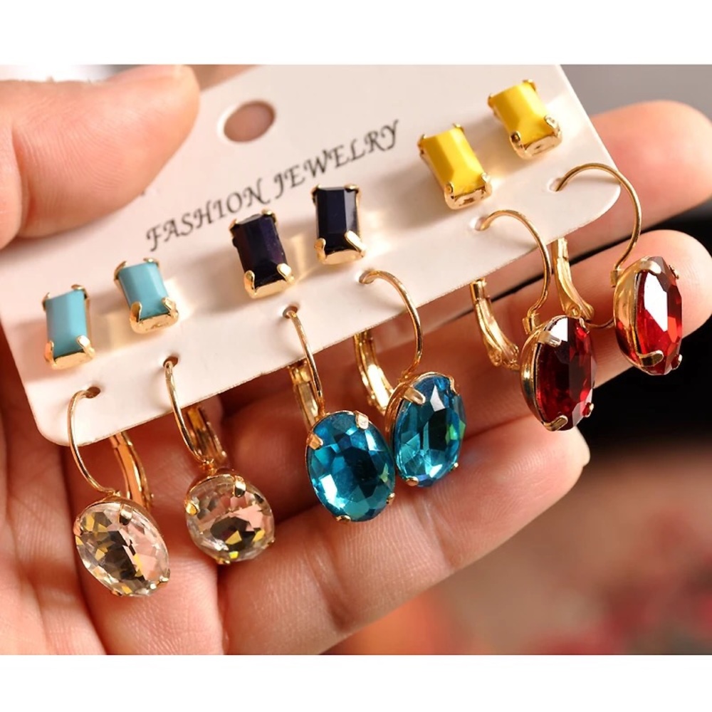 6 pairs/sets gifts fashion earrings